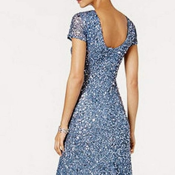 Adrianna Papell blue sequin dress (short version) - Picture 5 of 5